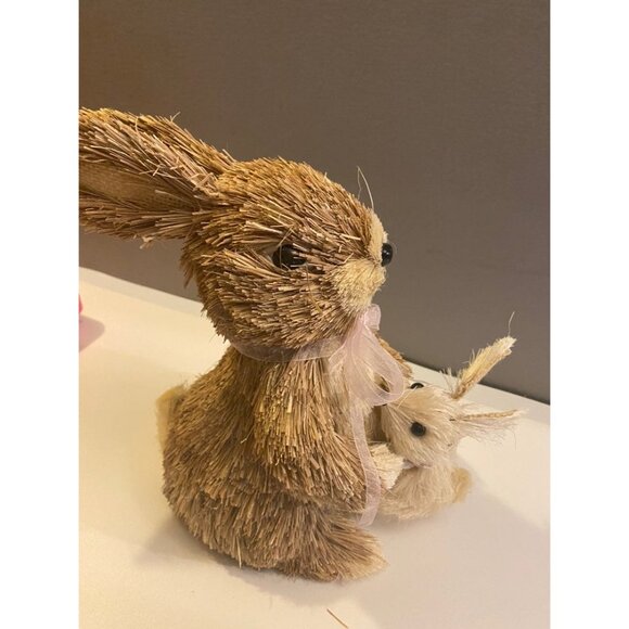 Ashland Straw Bunny Mom & Baby 9" - Picture 7 of 12